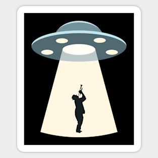 Trumpet Player & UFO Sticker